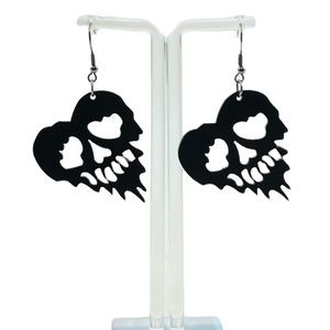 Halloween Dangle Earrings skull heart for Women Girls Black